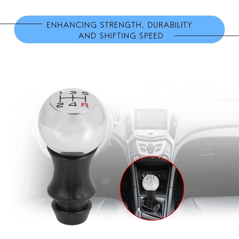 5 Speed Aluminum Gear Knob for 106 206 207 306 307 407 408 508 Silver