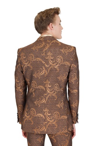 BARABAS Para Hombre Patrón Griego Floral Barroco Lujo Baile de graduación Blazer BL3100 - Imagen 13 de 54