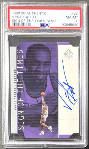 Vince Carter 1998-99 SP Authentic RC Sign Of The Times Rookie On Card Auto PSA - Picture 2 of 3