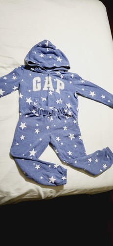 GAP Tracksuit Set Hoodie Jacket Joggers Girl's Size S 6-7 Winter Cute Stars - Picture 3 of 18