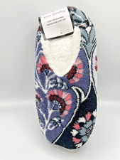 Vera Bradley Cozy Life Slippers Ornate Blooms Soft Fleece Non Slip Size S 5-6 