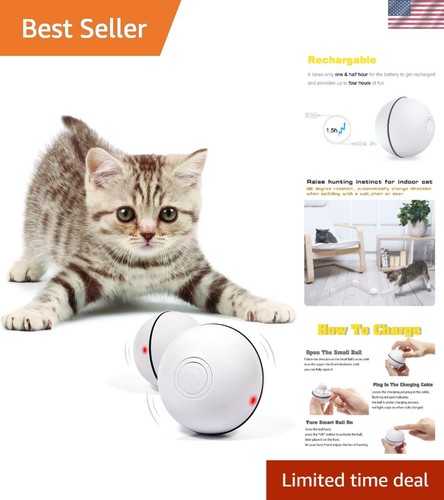 YOFUN Smart Interactive Cat Toy - 360° Self-Rotating LED Ball, USB Rechargeable