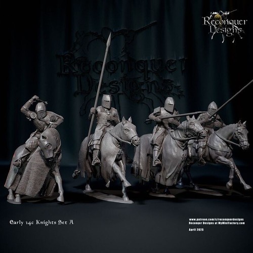 28mm medieval early 14th Century Knights x12 figs 3d Printed SAGA Lion Rampant