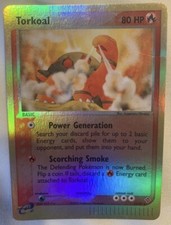 Torkoal 12/97 Dragon Reverse Holographic Pokemon Card Fermi Bubbles Grading D+