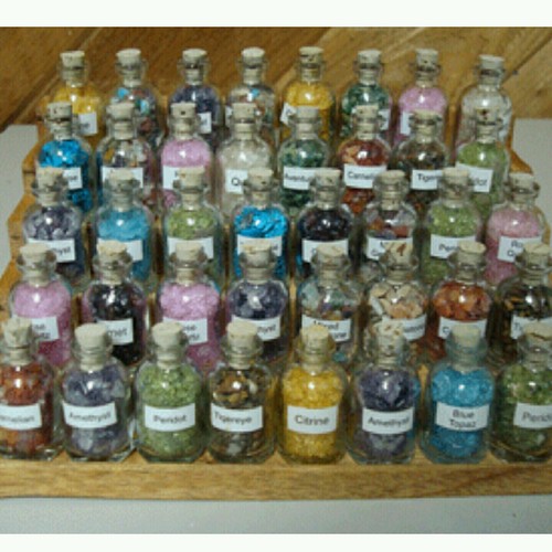 50 Mini Gemstone Bottles Chip Crystal  Tumbled Gem Stones Set - Picture 1 of 2