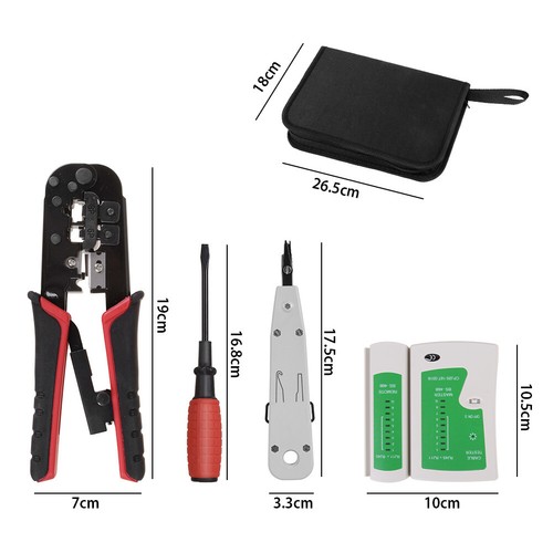 Netzwerk Werkzeug Set CAT5/CAT5E Prüfer Crimpzange Reparatur für RJ45 RJ11 RJ12 - Bild 5 von 12