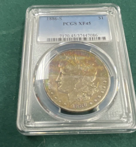 1886 S Morgan Dollar PCGS XF 45 with toning
