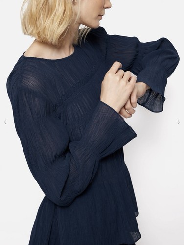 Jigsaw Gauze Viscose Ruched Skirt & Top - Blue - Size 18 - BNWT - was £320 - Picture 13 of 16