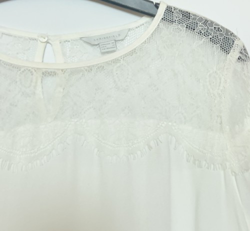 Top misto pizzo Springfield Off White taglia 8-10 - Foto 4 di 6