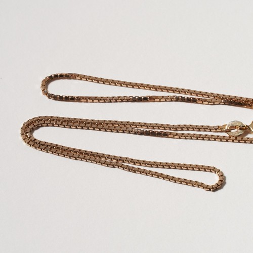Vintage Italian Solid 9ct Rose Gold 1.5mm Wide Box Chain Necklace 40cm 16" Long - Picture 3 of 8