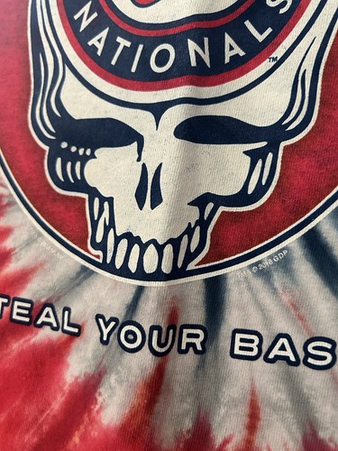 Camiseta Liquid Blue Grateful Dead Washington Nationals Tie Dye para hombre talla mediana - Imagen 3 de 7