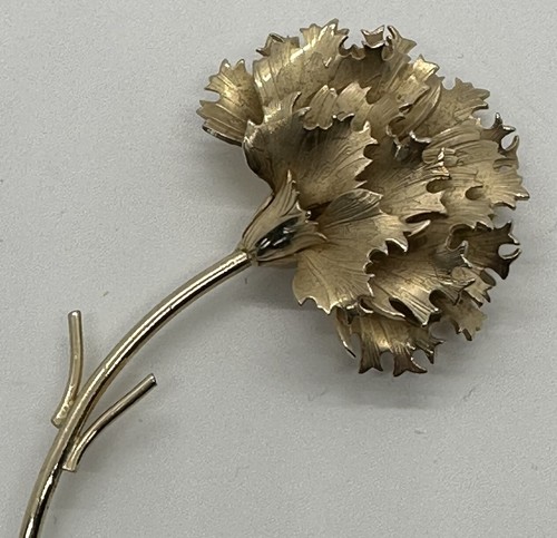 Schöne Vintage goldfarbene Designer Giovanni Blume Brosche Anstecknadel - 4 Zoll - Bild 1 von 8