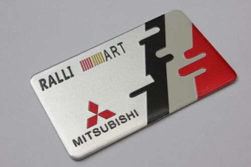 Ralliart Boot Badge Silver Red Emblem Sticker for Mitsubishi Lancer EVO Triton - Picture 2 of 3