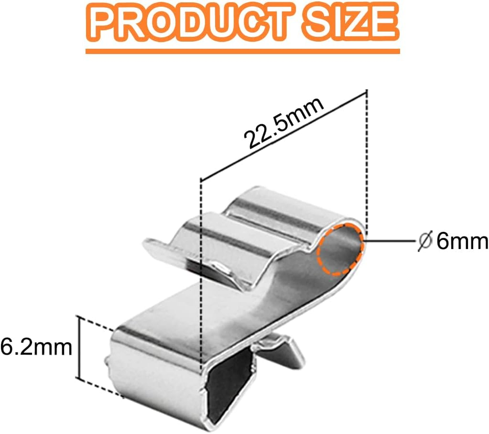 50 Pcs Trailer Frame Wire Clips Stainless Steel Metal Cable Clip 22.5