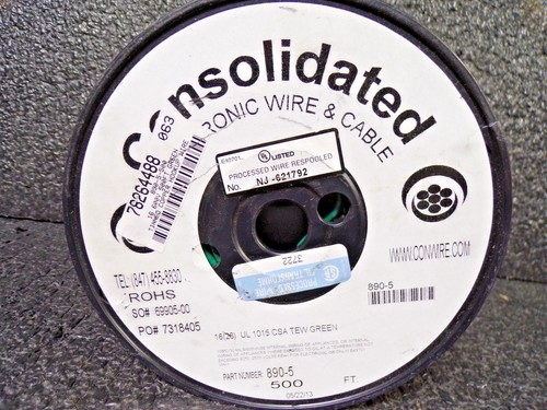 16 AWG, 26 Strand, 500 Ft. Long, Tinned Copper Hook Up Wire, BROKEN SPOOL (K) - Picture 3 of 5