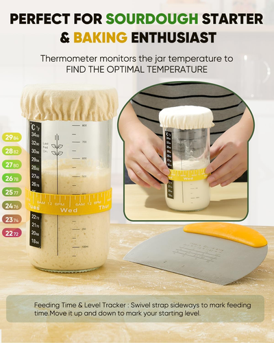 Sourdough Starter Kit 34 OZ with 2 Bread Proofing Baskets - Picture 3 of 12