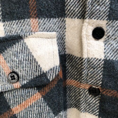 VINTAGE 1950 WOOL LINEN SHACKET - Plaid Flannel Jacket Outdoor Camp Shirt Filson - Picture 12 of 24