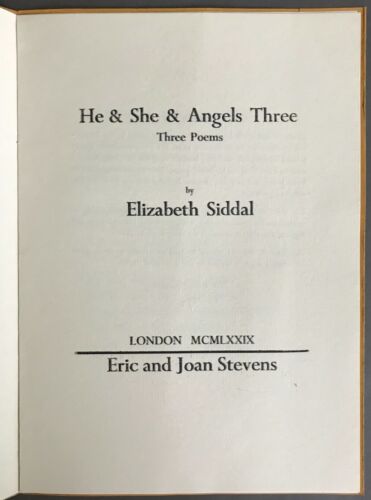 92/100 Elizabeth Siddal He & She & Angels Three Eric & Joan Stevens 1979 - Imagen 2 de 6
