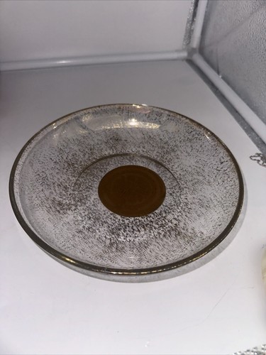 Vintage Durchbruch Elend Goldflecken Glas Schüssel Schale Süßigkeitenschale 7 Zoll - Bild 1 von 10