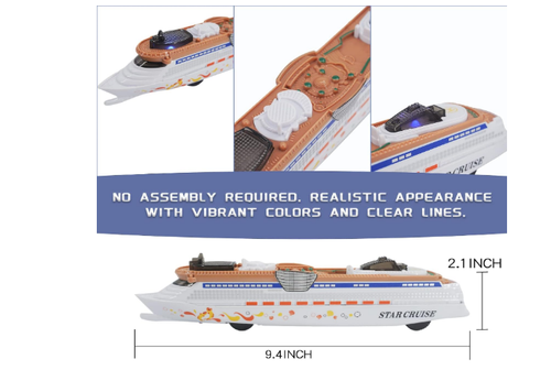 Ocean Liner Boat Toy Real Cruise Ship Model Light Sound Home Decoration Children - Picture 7 of 8