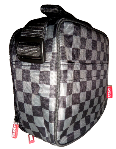 TATAY Black Checked Zip Lunch Bag 3 Thermal Layers& 4 Plastic Food Containers - Picture 6 of 10