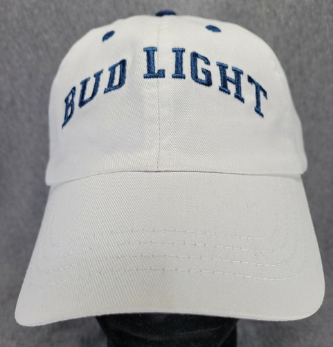 BUD LIGHT Official Anheuser Busch Product White Strapback Hat Cap 2007 - Picture 2 of 10