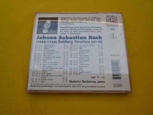 CD EKATERINA DERSHAVINA - J.S. Bach - Goldberg Variations - EU - 74321 34011 2 - Picture 2 of 2