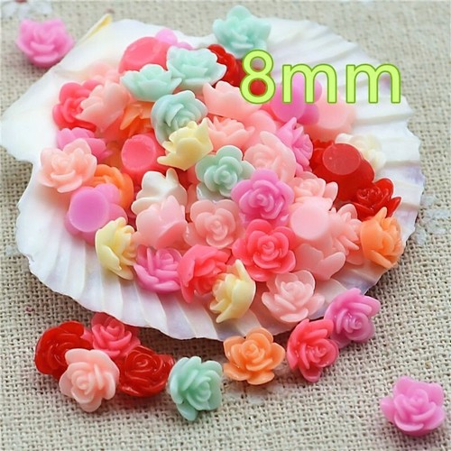 100pcs Small Flower Resin Mixed Color Cabonchon Jewelry Phone Decoration Charm - Picture 4 of 13