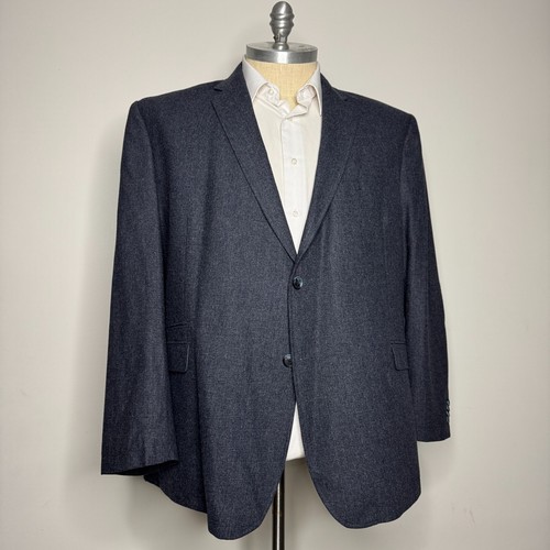 Joseph Abboud Herren 58L Sport Mantel Blazer Grau Wollmischung 2-Knopf Kariert