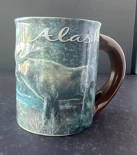 Alaska Moose "Artic Circle Enterprises" Anchorage Brown 3D Large Coffee Tea Mug