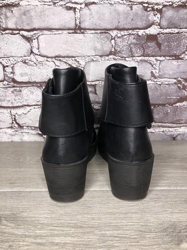 IGI&CO Black Leather High Wedge Strap Booties Boots Women Sz 37EU/6.5M US - Picture 4 of 23