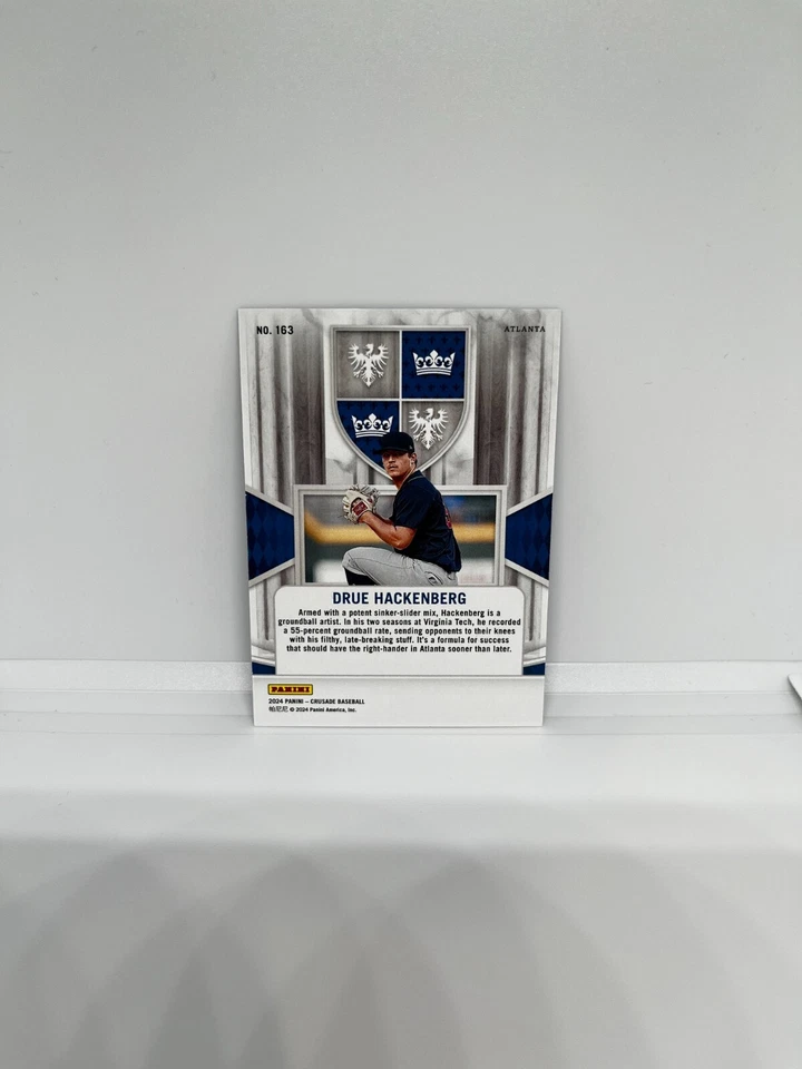 2024 Panini Crusade Baseball Drue Hackenberg #163 Purple /99 Atlanta Braves - Image 2 of 2