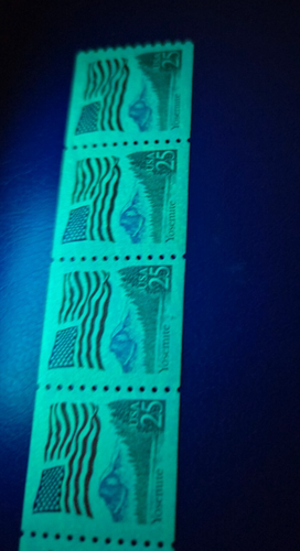 US Scott # 2280a - MNH 1989 Coil Plate Number Strip of 5 25c Flag Over Yosemite - Picture 4 of 4