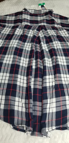 NWT Jachs Girlfriend Shirt XL Tartan Plaid Cuff Short Cap Sleeve Button Up  - Picture 7 of 11