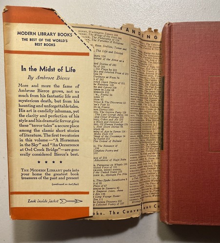 Ambrose Bierce IN THE MIDST OF LIFE 1927 Modern Library Edition HC DJ VG - Picture 23 of 23