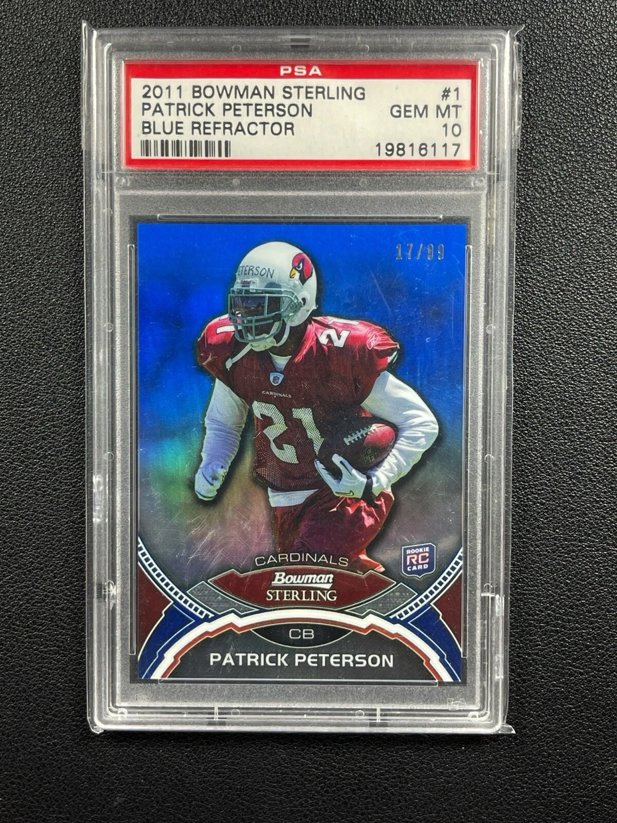 Patrick Peterson Bowman Sterling #1 Blue Refractor
