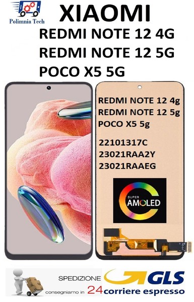 Display Xiaomi Redmi Note 12 4G 23021RAA2Y - 5G 22101317C - Glas Touch Oled Gls-image