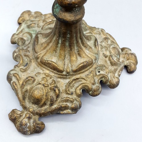 Tocador de hierro antiguo ornamentado Art Nouveau gótico espejo inclinable sobre pedestal 15" de alto - Imagen 4 de 8