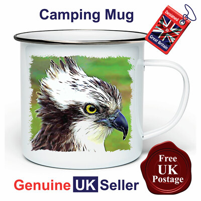 Osprey Camping Mug, Hiking Mug, Fishing Mug, Outdoor Mug, Tin Mug, Osprey Mug