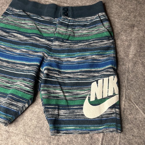 Nike Men’s Size Medium Knit Aztec Green & Blue Athletic Shorts - Picture 2 of 10