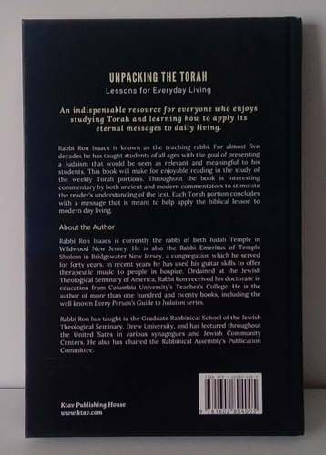 Unpacking The Torah: Lessons For Everyday Living Rabbi Ron Isaacs Hardcover Book - Imagen 2 de 6