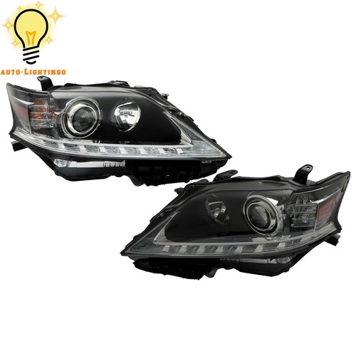 For 2013-2015 Lexus RX350 RX450H Black Right&Left Side HID Headlights w/LED DRL - Picture 2 of 9