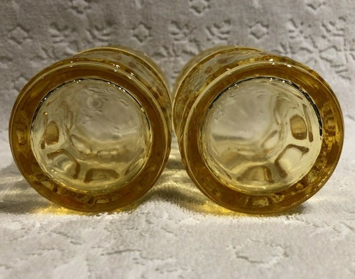 Vintage-Retro Indiana '60's TWO Citrine-Yellow King's Crown Thumbprint Iced-Teas - Picture 11 of 12