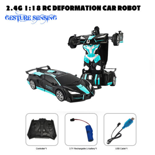 2.4G long range control 1:18 gesture sensing RC deformation car robot boy toys - Picture 10 of 10