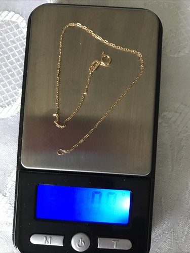 18 kt yellow gold bracelet ANCHOR CHAIN LINK, 7" .7G - Picture 2 of 4