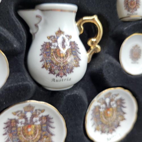 Miniature Porzellan Set Austria Emblem Design Design Reutter Germany Porcelain - Picture 12 of 15