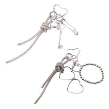 Car Key Chain Rhinestones Keychain Handbag Charm Heart Love Mirror Keyrings