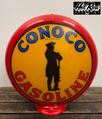 #ad #ad CONOCO MINUTEMAN GASOLINE Reproduction 13.5quot; Gas Pump Globe Red Body $175.00