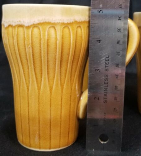 Set di 4 tazze da caffè in ceramica vintage marrone e crema alte 5 - Foto 8 di 8