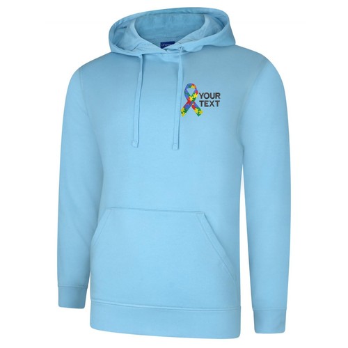 Personalised Custom Embroidered Hoodie Autism Awareness Ribbon Love Kids Gifts - Picture 8 of 19